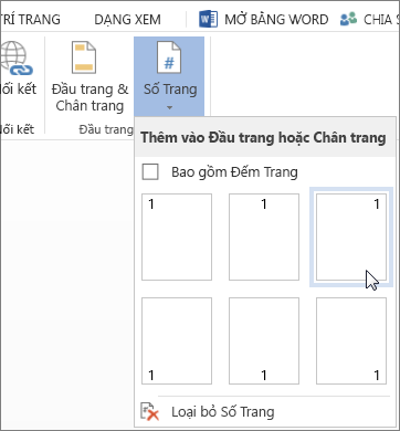 Bộ sưu tập Số Trang trong Word Online