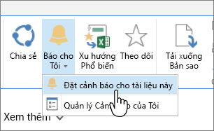 Trong tab Tệp, với Đặt Cảnh báo trên tài liệu này được tô sáng