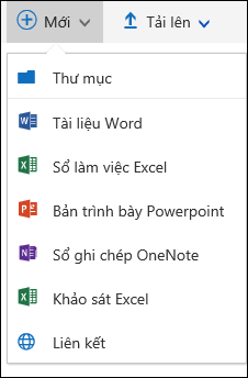 Office 365 Tạo thư mục hoặc tài liệu mới