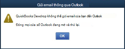Lỗi Quickbooks trên máy tính không thể gửi email trong Outlook