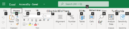 Mẹo hàng đầu cho Excel trên tab Web của dải băng.