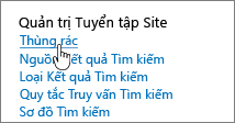 Thiết đặt bên dưới đầu đề người quản trị Tuyển tập Site với Tái chế được tô sáng