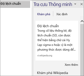 Hiển thị kết quả của Tra cứu Thông minh trong PowerPoint bằng cách sử dụng Thông tin chuyên sâu