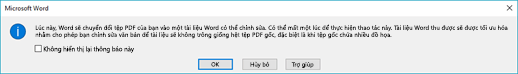 Word xác nhận rằng Word sẽ cố gắng tràn lại tệp PDF mà bạn đã mở.