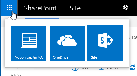 Công cụ khởi động ứng dụng SharePoint 2016 với các ô