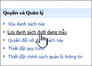 Bấm lưu mẫu site bên dưới quyền và cột quản lý