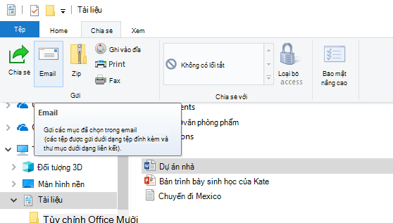 Cách chia sẻ tệp qua email trên Windows 10