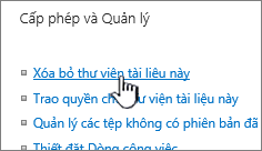 Xóa thư viện tài liệu trong trang cài đặt thư viện