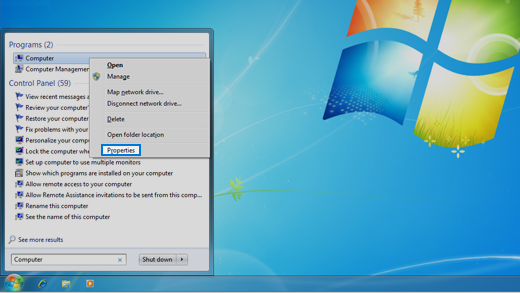 Panel điều khiển trong hệ điều hành Windows 7.