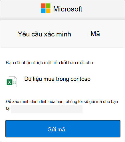 Cửa sổ yêu cầu Mã Chia sẻ Với Bên ngoài trong OneDrive