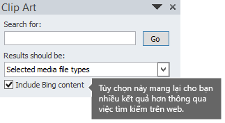Việc bật tùy chọn Bao gồm Nội dung trên Bing sẽ mang tới cho bạn thêm kết quả tìm kiếm để lựa chọn.