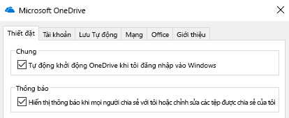 Để tắt tất cả thông báo cho các tệp OneDrive sẽ đi vào thiết đặt của ứng dụng OneDrive của bạn và tắt chúng.