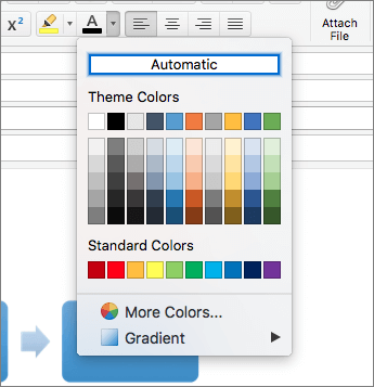 Cài đặt Màu tự động cho phông chữ trong Outlook for Mac.