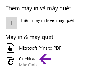 Menu chọn vị trí sổ ghi chép trong OneNote cho Windows 10