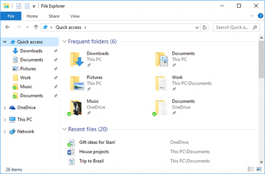Truy nhập nhanh trong File Explorer