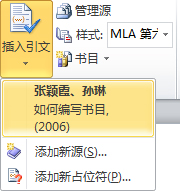 单击“插入引文”