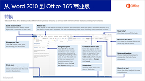 有关从 Word 2010 切换到 Office 365 的指南的缩略图