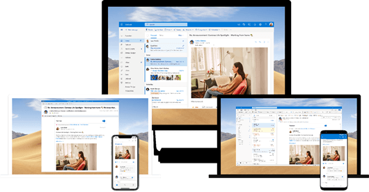 Yammer 与多个平台上的 Outlook 集成