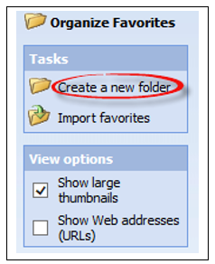 Create a new folder in drop down