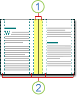对称页边距和装订线边距的图例