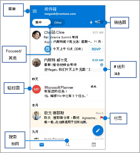 Outlook android 屏幕