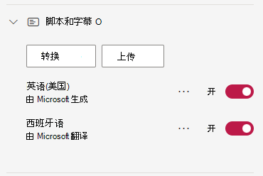 显示生成的翻译脚本的 UI