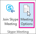 Outlook 中的“会议选项”按钮