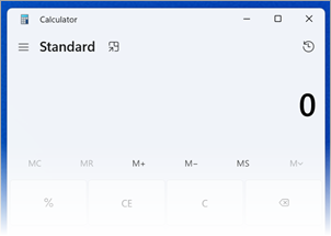 标准模式下的 Windows 计算器。