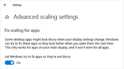 在 Windows 10 中修复显示模糊的应用