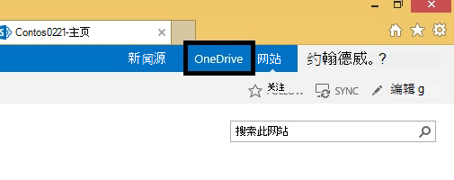 SharePoint 2013 网站中的 OneDrive 图标