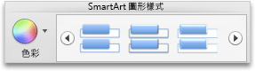 [SmartArt] 索引標籤、[SmartArt 圖形樣式] 群組