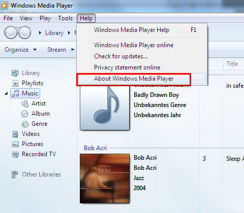 About Windows Media Player