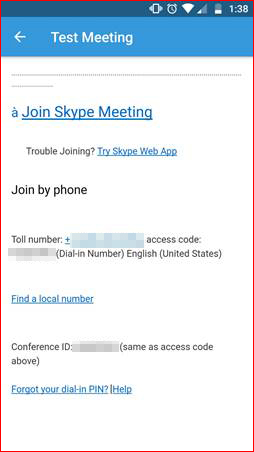 Meeting invitation template with access code