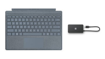 Surface TypeCover 和 USB 旅行用集線器相片