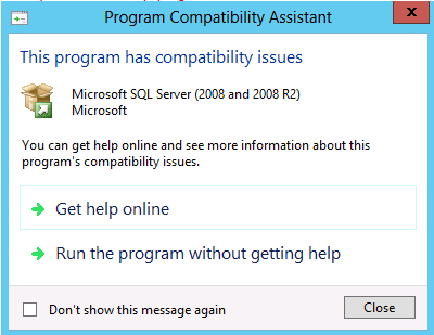 The following dialog box appears in SQL Server 2008 R2 and SQL Server 2008 when you run the Setup program.