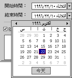 從左至右版面配置的西曆