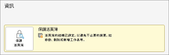 [資訊] 功能表下的 [保護活頁簿]