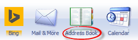 Address book in MSN Explorer ribbon