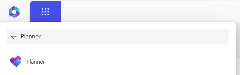 在應用程式啟動器中搜尋 Planner，以便透過 office.com 存取
